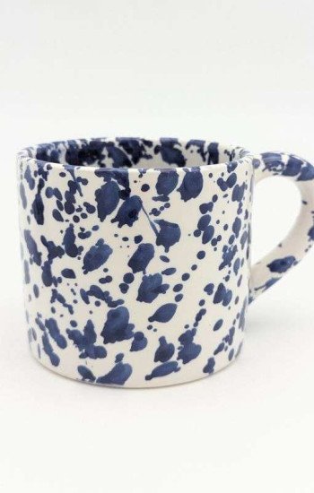 Mugg Prickig Blå- handtag Mugg Prickig Blå- handtag