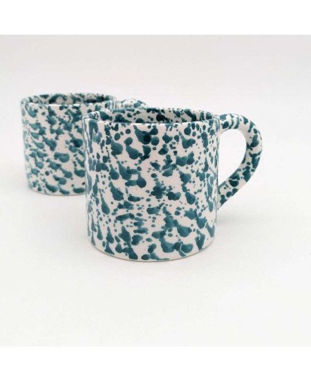 Cup Dotted-Turquoise -Handle