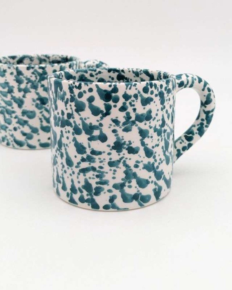 Mugg Prickig Turkos- handtag