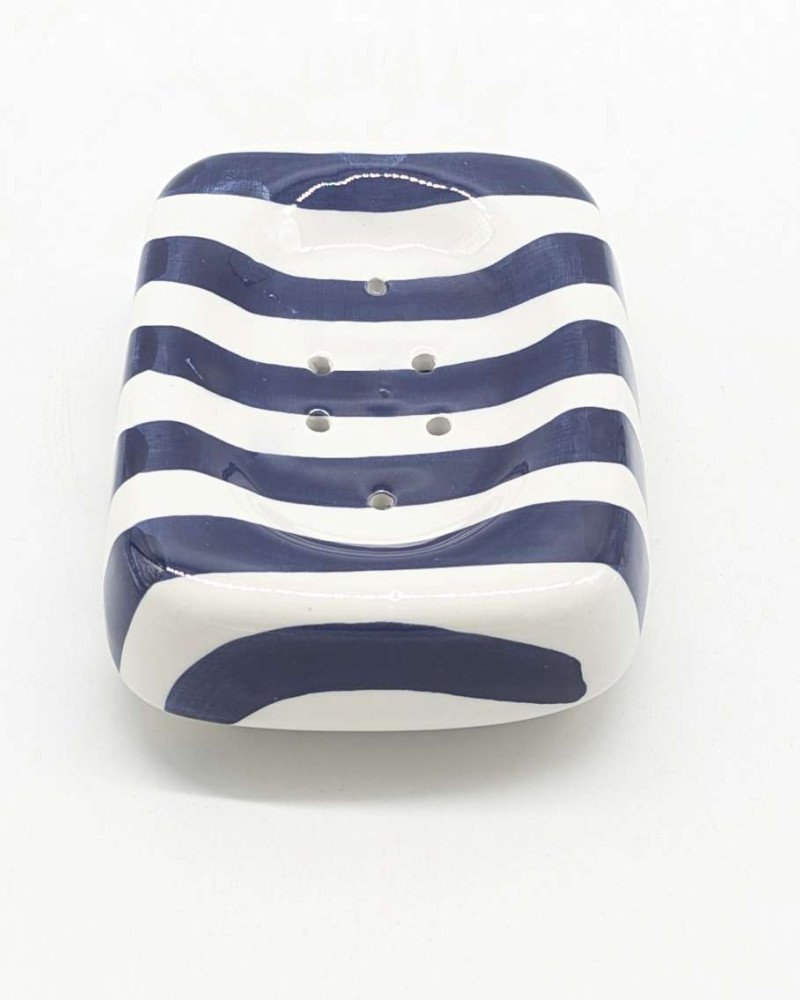 Tvålkopp Randig -Blå