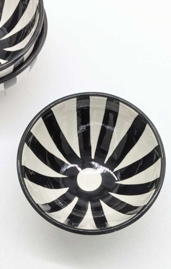 Keramik Skål Randig Svart -Ø12-16-18-20cm Keramik Skål Randig Svart -Ø12-16-18-20cm