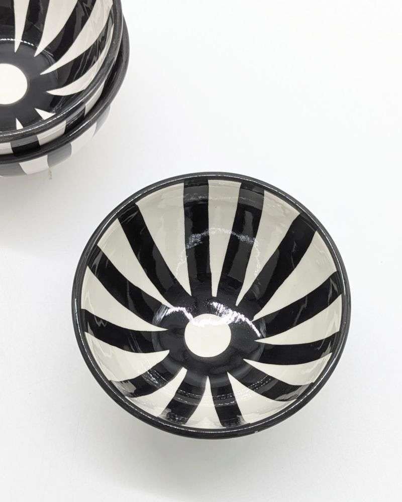Keramik Skål Randig Svart -Ø12-16-18-20cm Keramik Skål Randig Svart -Ø12-16-18-20cm