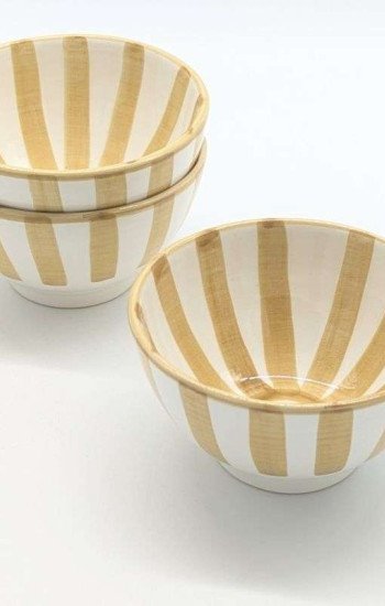 Keramik Skål Randig Sand -Ø12-16-18-20cm Keramik Skål Randig Sand -Ø12-16-18-20cm