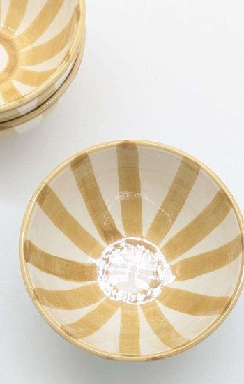 Keramik Skål Randig Sand -Ø12-16-18-20cm Keramik Skål Randig Sand -Ø12-16-18-20cm