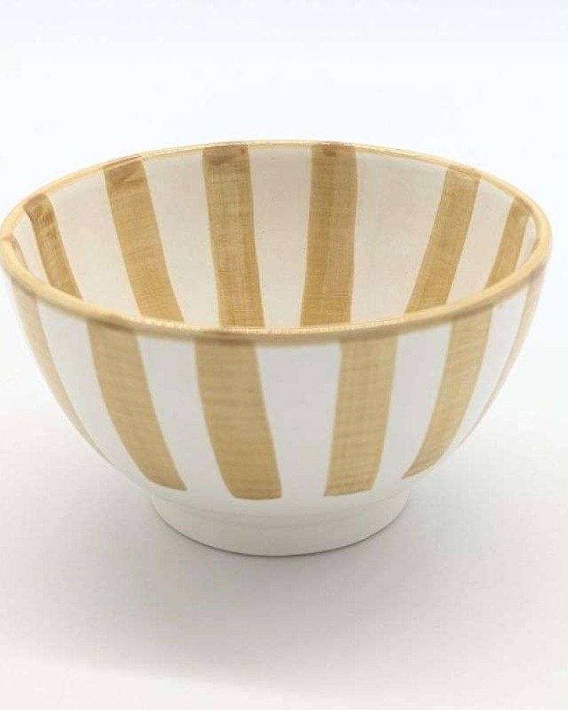 Keramik Skål Randig Sand -Ø12-16-18-20cm Keramik Skål Randig Sand -Ø12-16-18-20cm