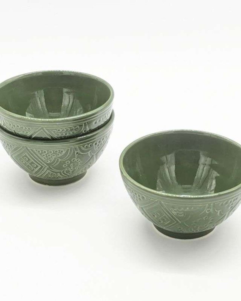 Skål graverade- Grön 12-16-20-25cm Skål graverade- Grön 12-16-20-25cm