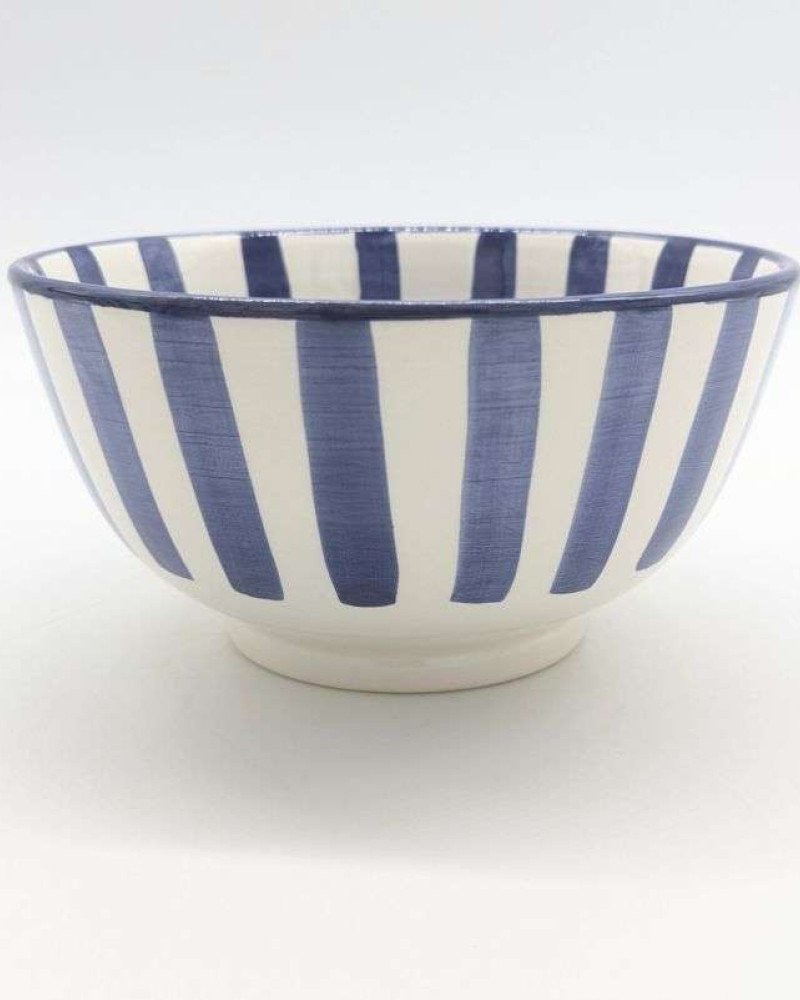 Keramik Skål Randig Blå -Ø12-16-18-20cm Keramik Skål Randig Blå -Ø12-16-18-20cm