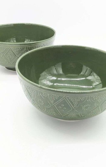 Skål graverade- Grön 12-16-20-25cm Skål graverade- Grön 12-16-20-25cm