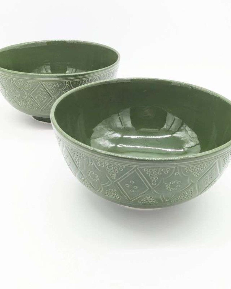 Skål graverade- Grön 12-16-20-25cm Skål graverade- Grön 12-16-20-25cm