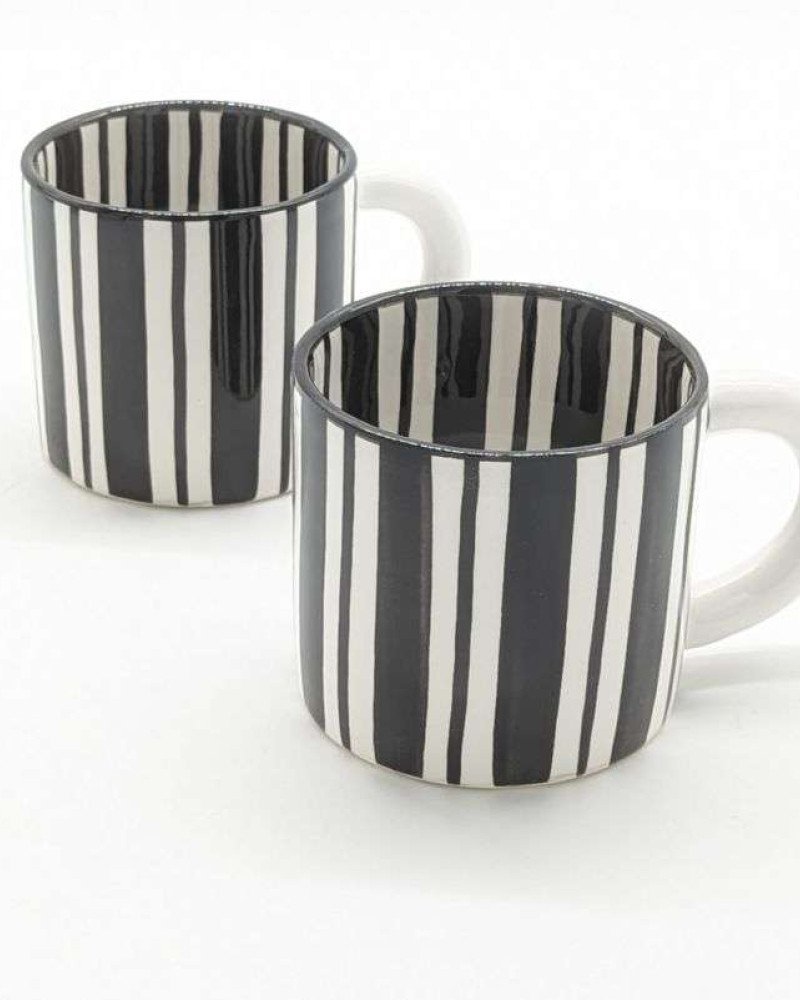 Randig Mugg  -Svart Lin