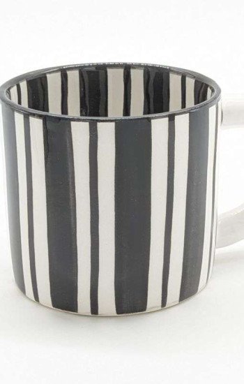 Randig Mugg  -Svart Lin Randig Mugg  -Svart Lin