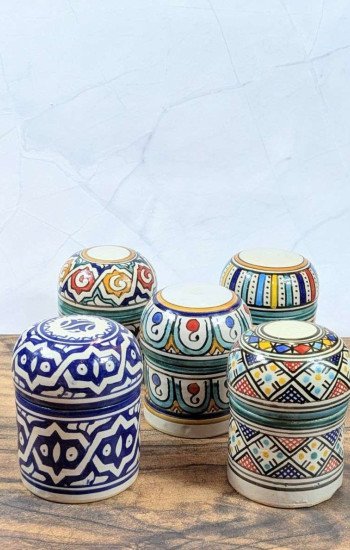 Keramikburkar i 5-Pack (Mixade Mönster) Keramikburkar i 5-Pack (Mixade Mönster)