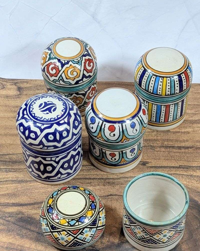 Keramikburkar i 5-Pack (Mixade Mönster)