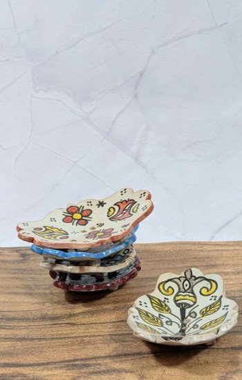 Handgjorda Tvålfat (Tvålkoppar) 5-Pack-Blad Handgjorda Tvålfat (Tvålkoppar) 5-Pack-Blad