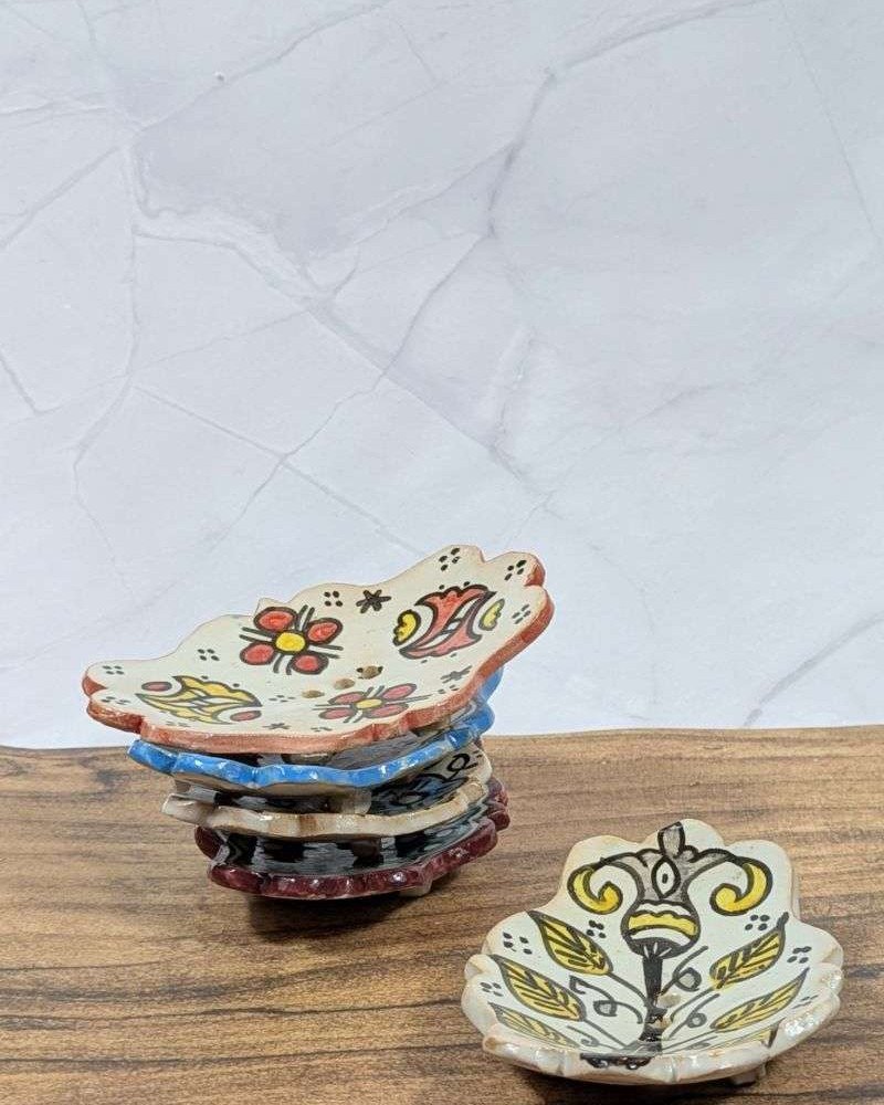 Handgjorda Tvålfat (Tvålkoppar) 5-Pack-Blad Handgjorda Tvålfat (Tvålkoppar) 5-Pack-Blad