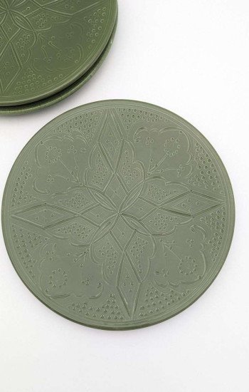 Graverade Tallrik -Grön 26cm Graverade Tallrik -Grön 26cm