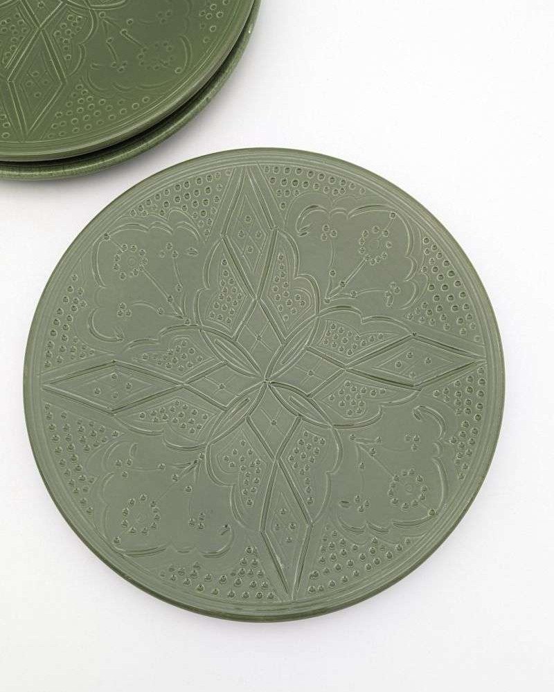 Graverade Tallrik -Grön 26cm Graverade Tallrik -Grön 26cm