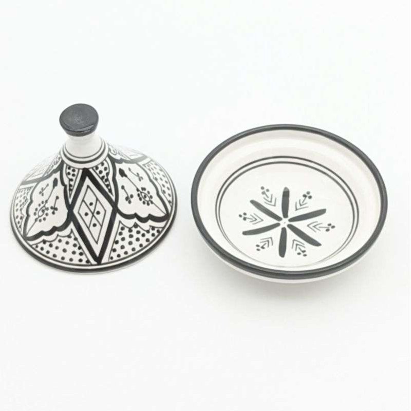 Mellan Tagine mönstrad -svart 15cm