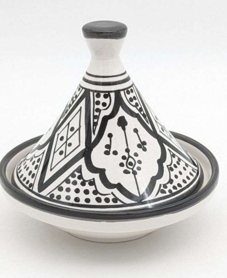 Mellan Tagine mönstrad -svart 15cm