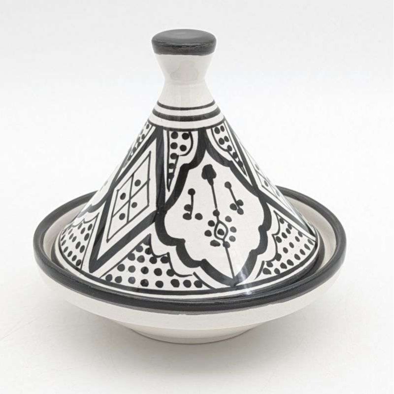 Mellan Tagine mönstrad -svart 15cm