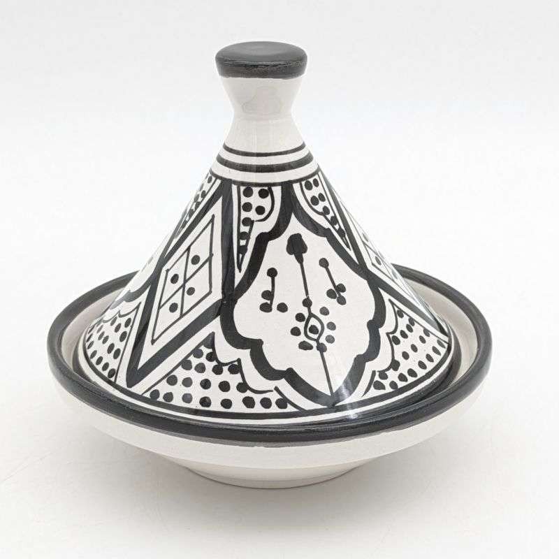 Mellan Tagine mönstrad -svart 15cm