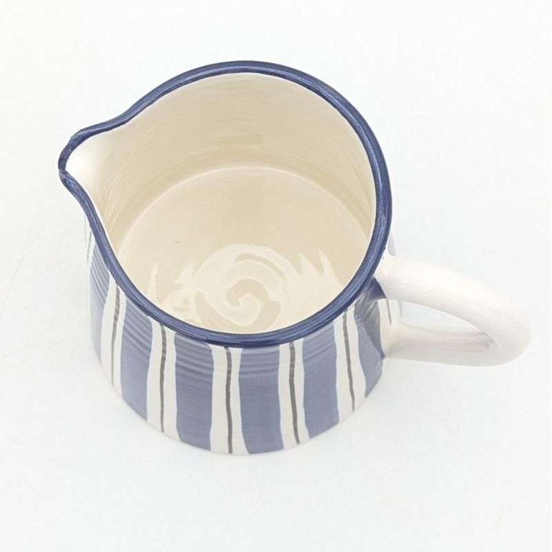 Jug - Striped Blue Linen-12cm