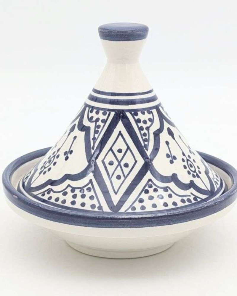 Mellan Tagine mönstrad -Blå15cm