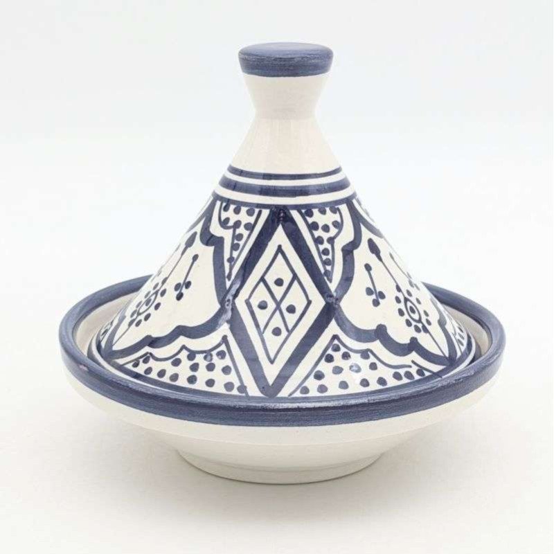 Mellan Tagine mönstrad -Blå15cm