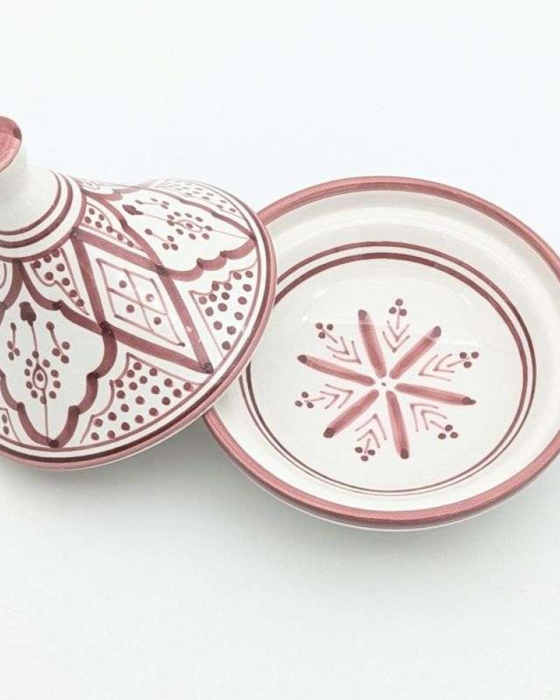 Tagine mönstrad -Hallonrosa15cm