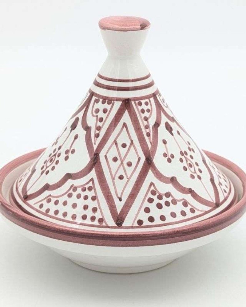 Tagine mönstrad -Hallonrosa15cm