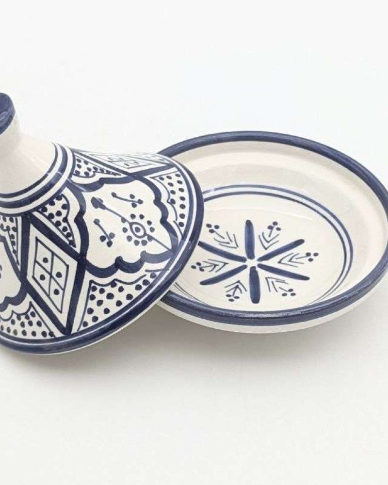 Mellan Tagine mönstrad -Blå15cm