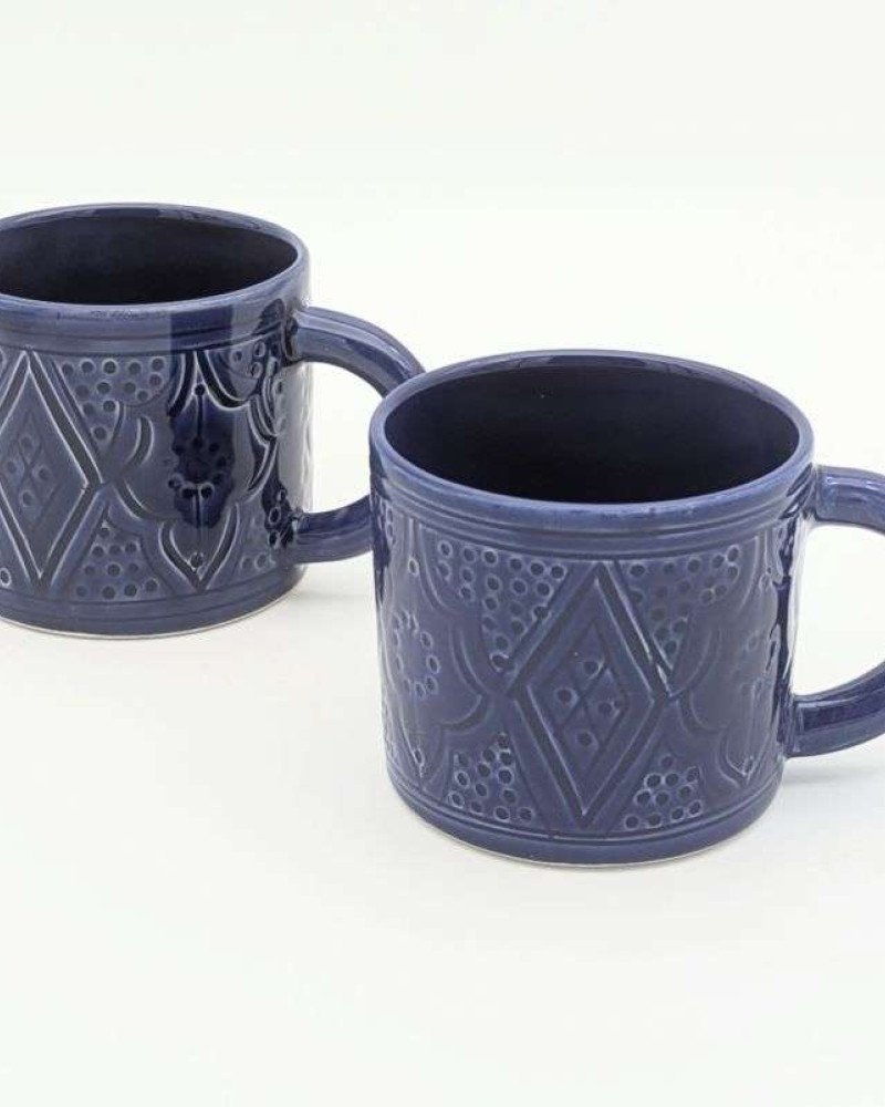 Mugg Graverade Blå Mugg Graverade Blå