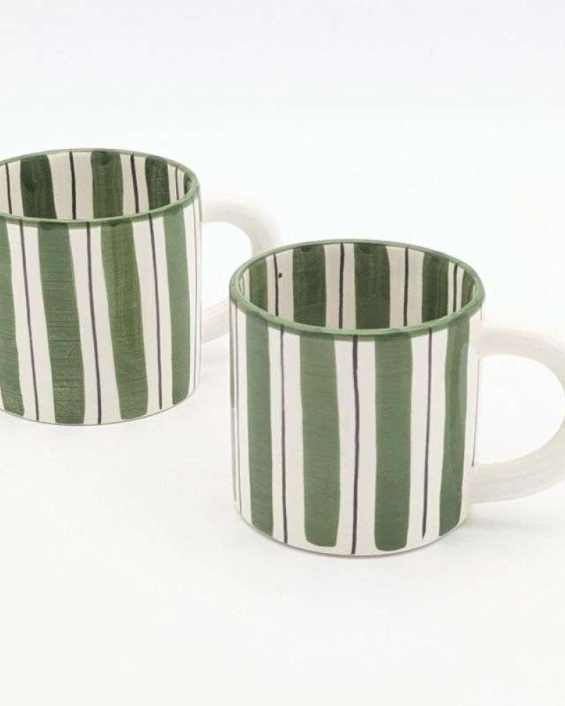 Randig Mugg  -Grön Lin