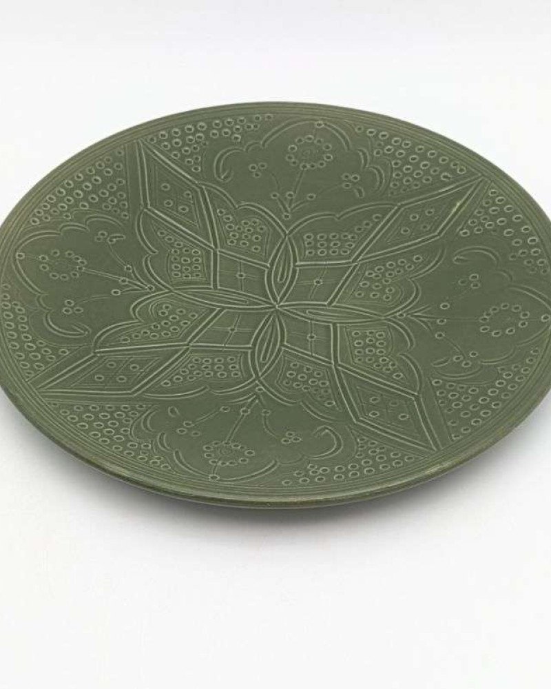 Graverade Assietter -Grön 20cm Graverade Assietter -Grön 20cm
