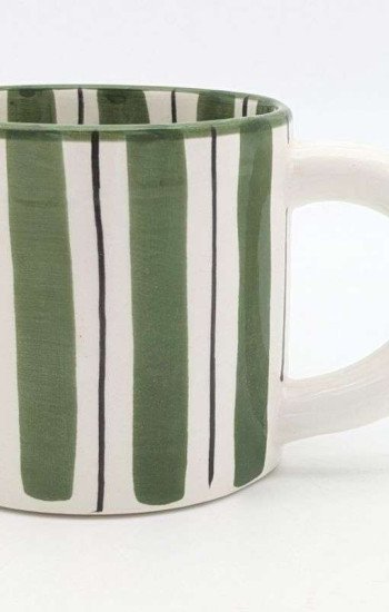 Randig Mugg  -Grön Lin Randig Mugg  -Grön Lin