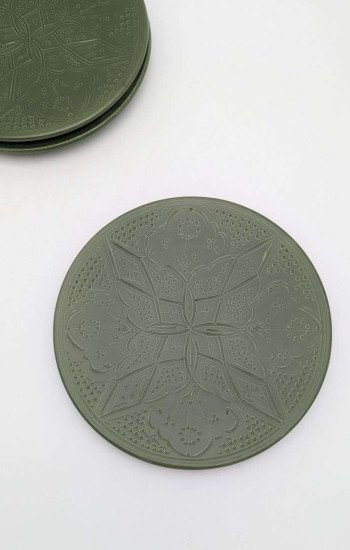 Graverade Assietter -Grön 20cm Graverade Assietter -Grön 20cm