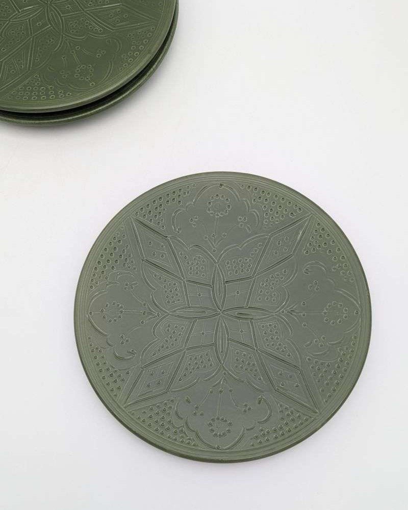 Graverade Assietter -Grön 20cm Graverade Assietter -Grön 20cm