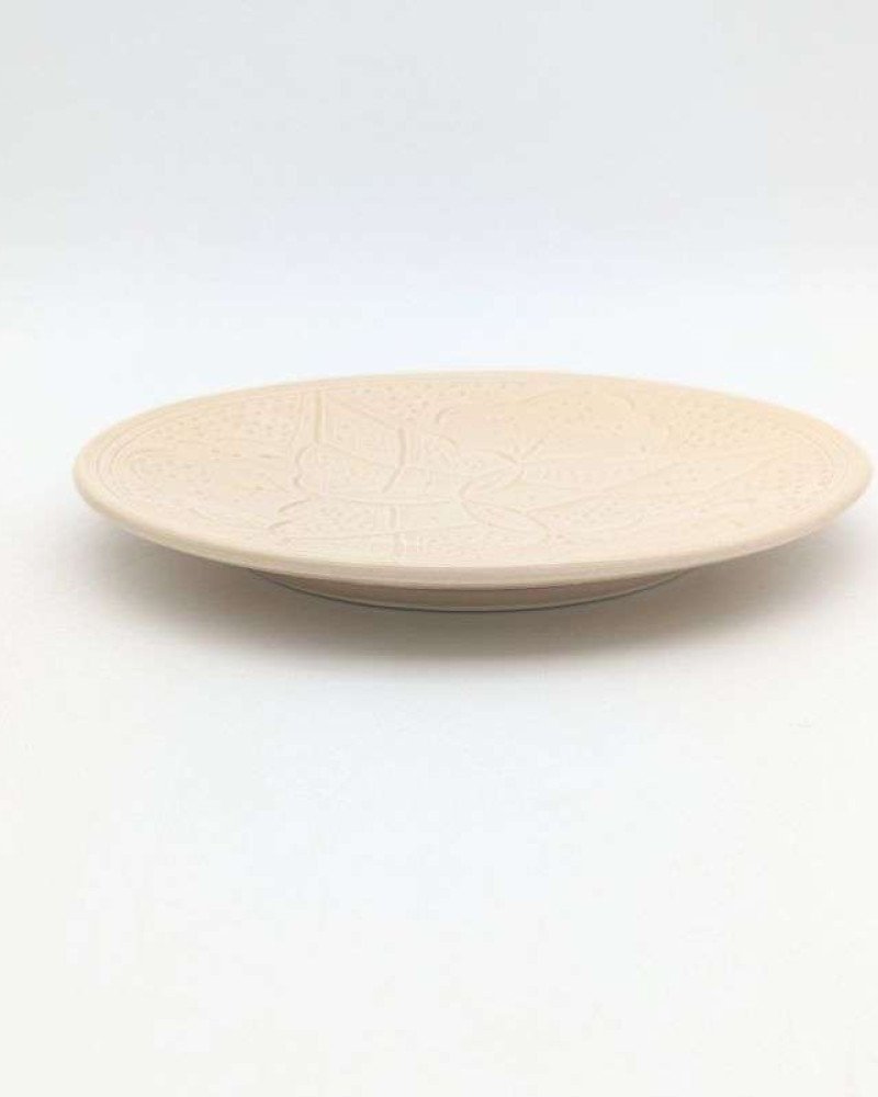 Graverade Tallrik -beige 26cm Graverade Tallrik -beige 26cm