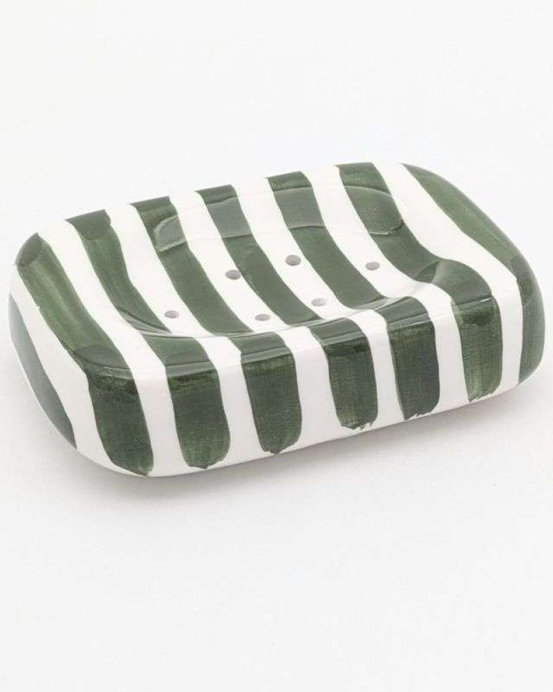 Tvålkopp Randig -Grön