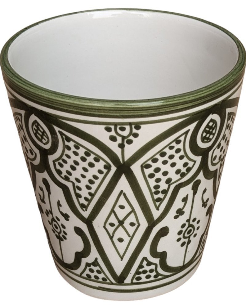Små Blomkruka Mönstrade Grön 13cm