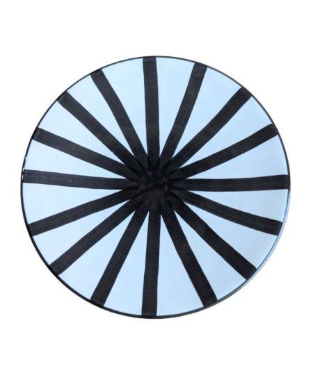 Randig Tallrik -Svart 26cm