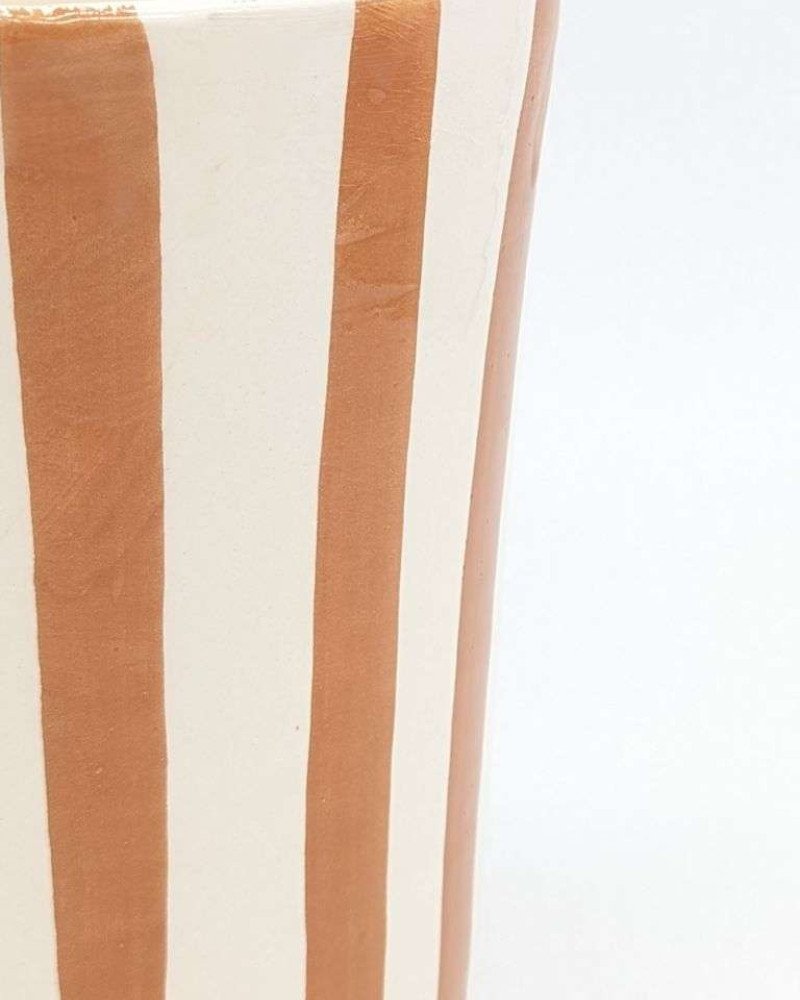 Stor Blomkruka Randig Beige