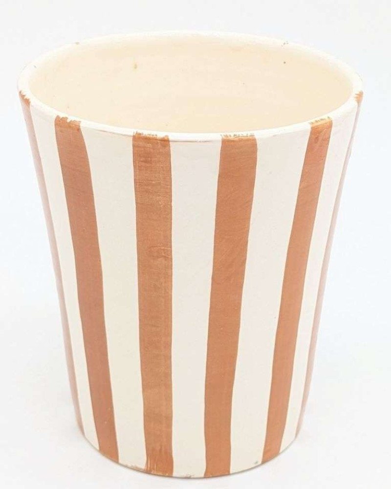 Stor Blomkruka Randig Beige