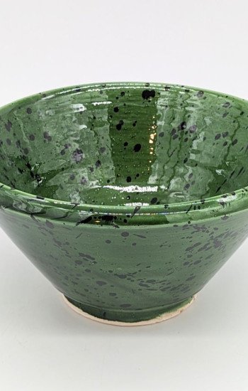 keramik skål prickig grön