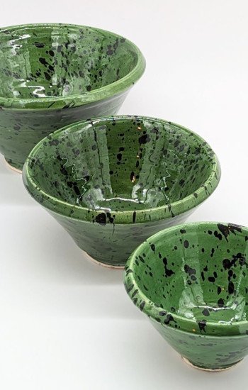 keramik skål prickig grön keramik skål prickig grön