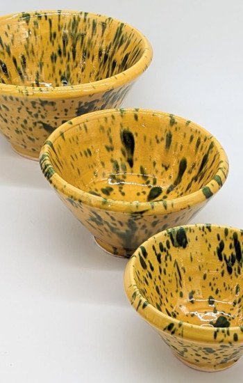 keramik skål prickig gul keramik skål prickig gul