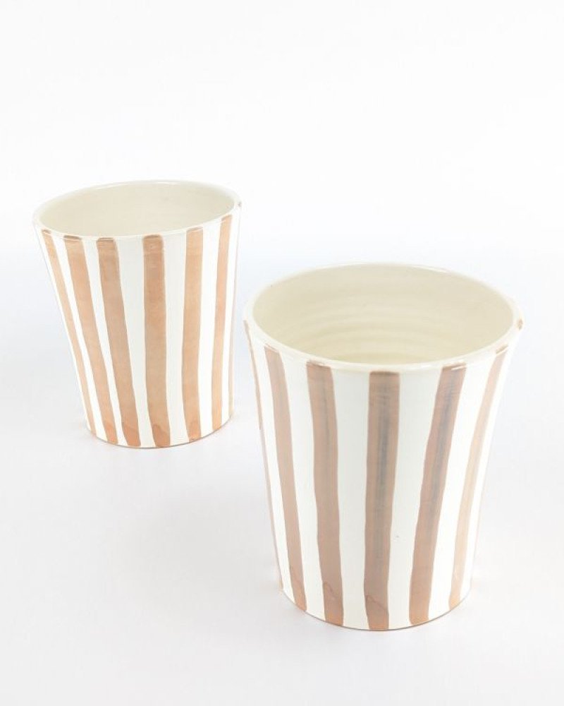 Mellan Blomkruka Randig Beige