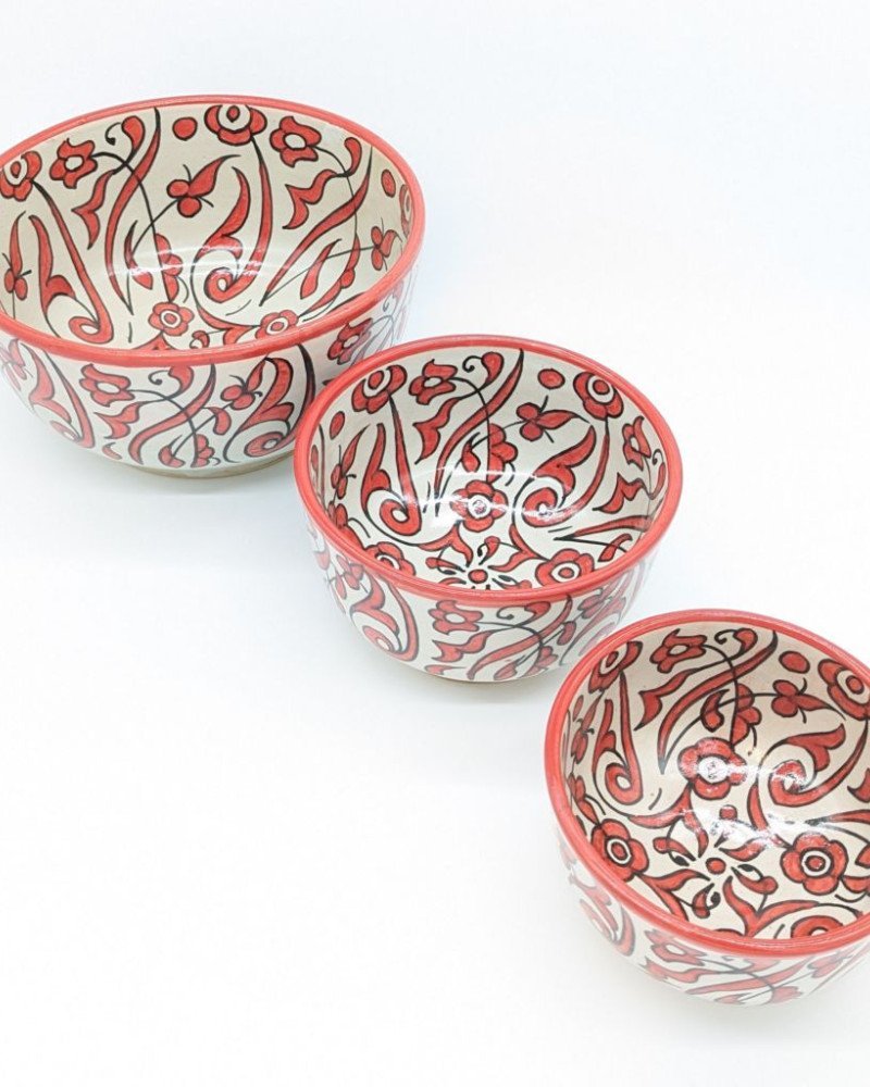 keramik skål -Flower Röd keramik skål -Flower Röd