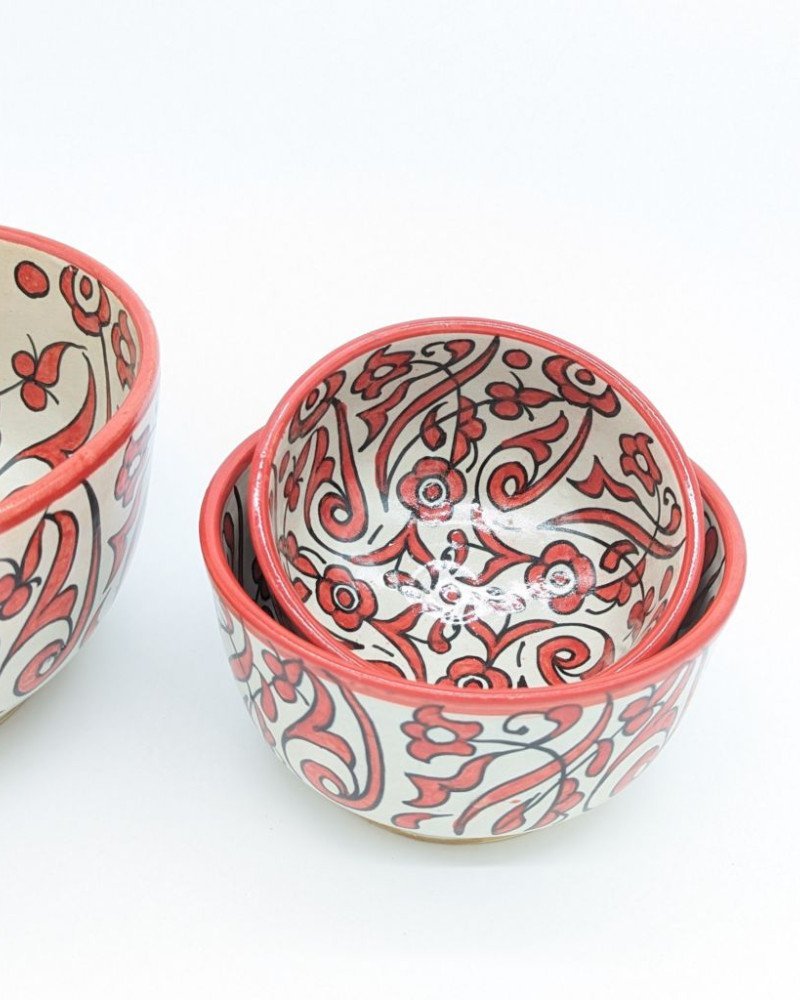 keramik skål -Flower Röd keramik skål -Flower Röd