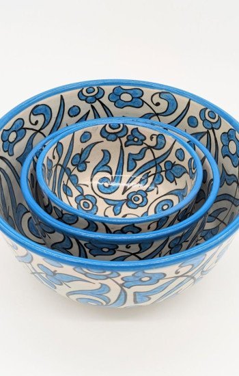keramik skål -Flower Ljusblå keramik skål -Flower Ljusblå